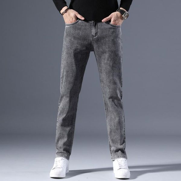 

men's jeans trousers straight slim spring and autumn models summer trend casual, Blue