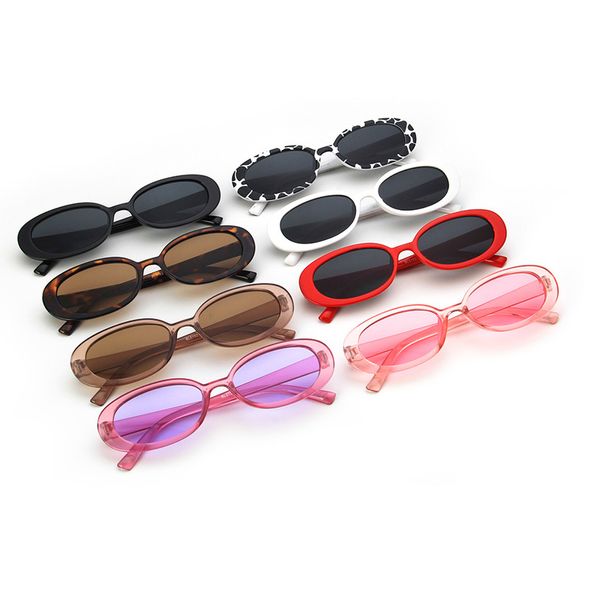 Marke Designer Klassische Ovale Sonnenbrille Frauen Stilvolle Kuh Farbe Damen Sonnenbrille Mode Kleine Shades UV400
