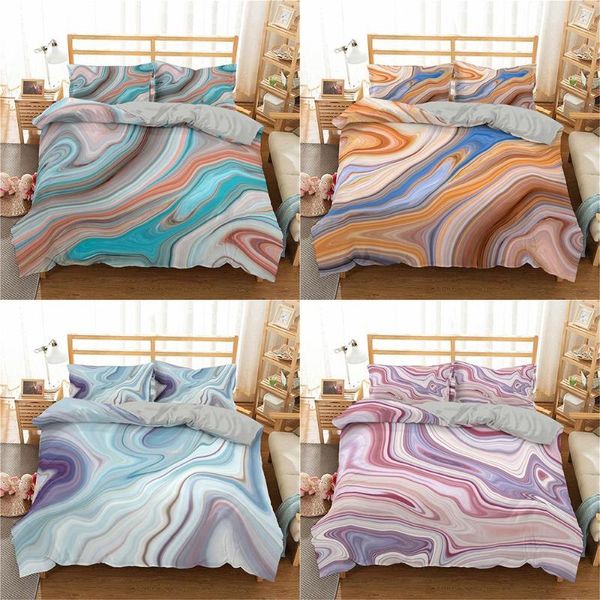 

bedding sets 2021 colorful marble set quicksand abstract duvet cover art bed microfiber home textiles bedspreads