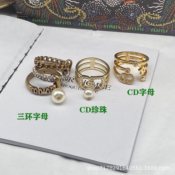 

ring d family minority design cool style fashion personalized letter cd female versatile simple index finger, Silver
