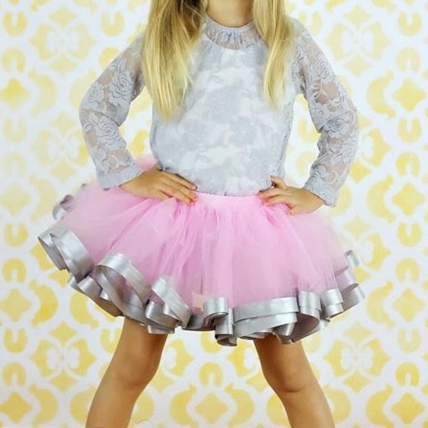 

girl cute mini soft kids princess ribbon for children chiffon party dancewear bubble skirt skirts