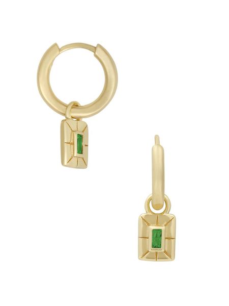 

dangle & chandelier geometric rectangle charm earring gold color 5a white green cubic zirconia trendy jewelry, Silver