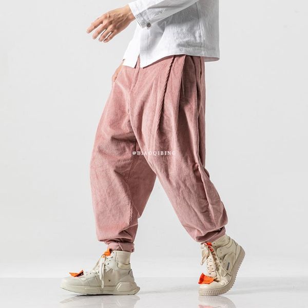 

men harem pants 2021 spring fashion chinese style mens solid black sweatpants male loose trousers oversize men's