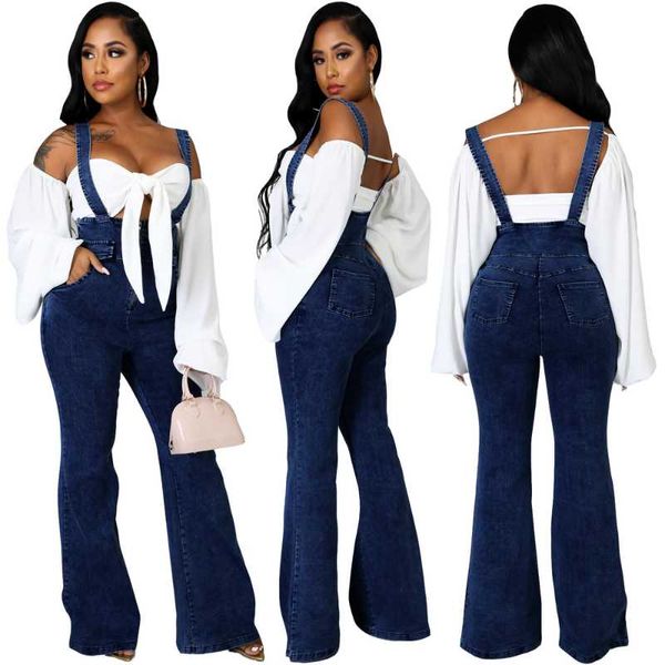 

women's jumpsuits & rompers suspender jeans pants for women bodycon flare denim overalls female blue casual jumpsuit, Black;white
