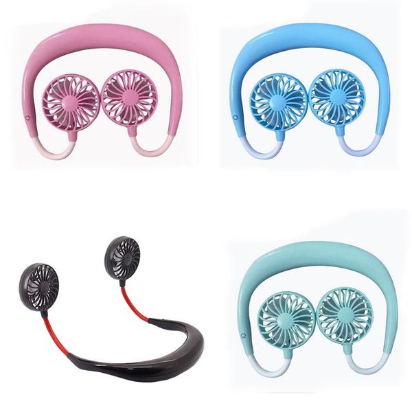 

electric fans hands-neck band portable sports mini fan usb rechargeable of 2000ma dual