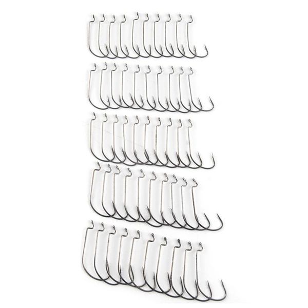 

high carbon steel crank hook fish set 51 piece of fishing gear and equipment hooks