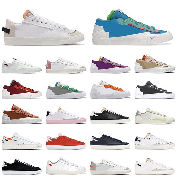 

2022 bred patent blazer low mens shoes blazers lows black white sail pink oxford trainers flat sneakers designer neptune blue iron grey wome, White;red
