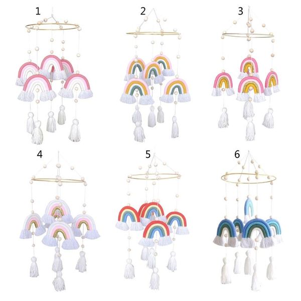 

decorative objects & figurines rainbow hanging weaving ornament nordic baby room wall decor rattle mobile toys