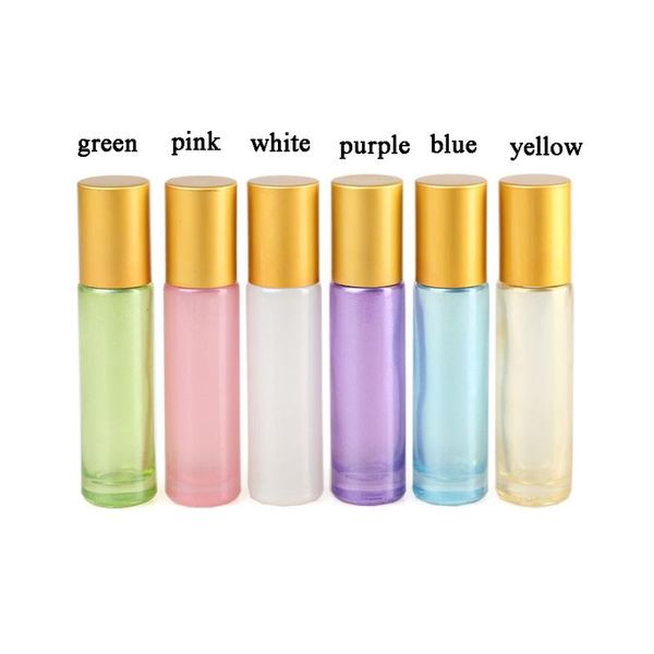 

storage bottles & jars 10ml 10pcs high-grade roll on thick glass roller tube for essential oil with stainless steel