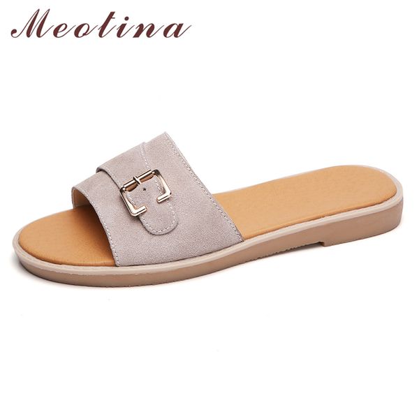 

summer slides women shoes metal decoration flat casual fashion open toe slipers ladies sandals pink size 5-9 210517, Black