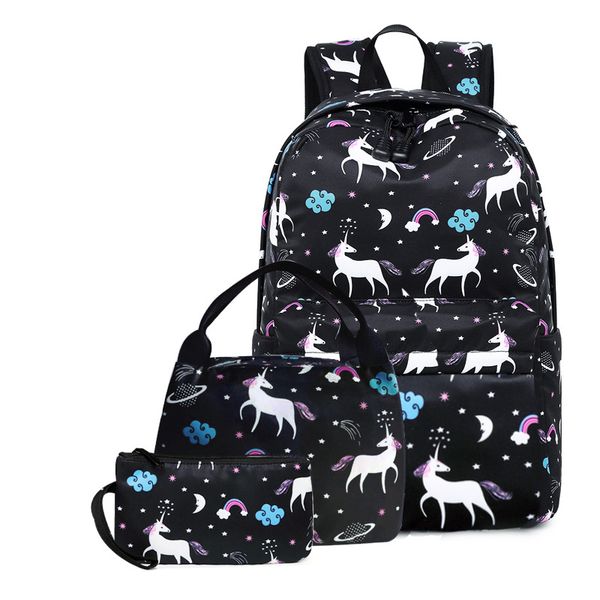 

elementary bag female cartoon diagonal insulation backpack cute children's school three-piece tao lunch new wcukn