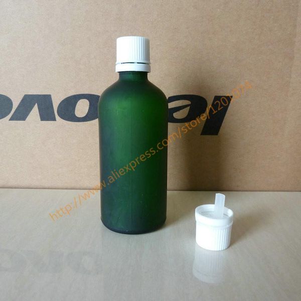 

storage bottles & jars 100ml brown/clear/blue/green frosted glass essential oil bottle with white plastic anti-theft screw cap. vial