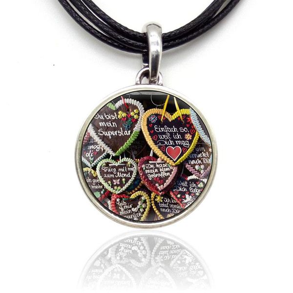 

pendant necklaces simple fashion enamel small pendants edelweiss deer rope choker women men girl boy party oktoberfest jewelry, Silver