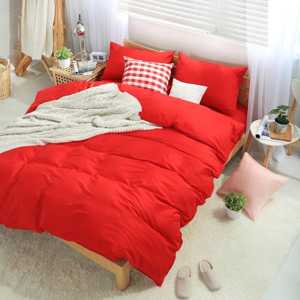 

bedding sets red twin full  king cotton 3/4pcs set quilt cover pillowcase flat sheet bedspreads home el bedclothes bedroom
