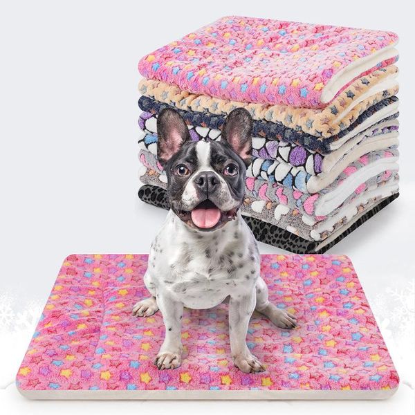 

super thickened soft flannel pet mat dog bed cat family suitable for medium and small pets keep warm breathable washable kennels & pens