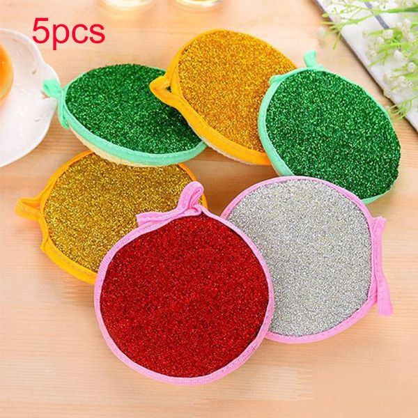

cleaning cloths 5pcs easy clean random color home kitchen round grease proof absorb water practical double face dish towel
