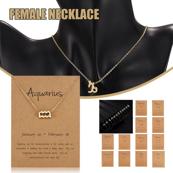 

chains fashion european necklace jewelry girls twelve constellations alloy zodiac alphabet necklaces for women bn, Silver