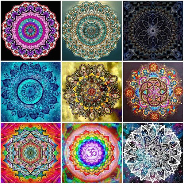 

diamond painting 5d mandala flowers modern pattern diy full round square drill cross stitch embroidery home decor gift
