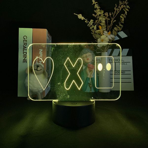 

anime 3d illusion night light color change table lamp led nightlight love, death & robots smart phone control room decor fans gift