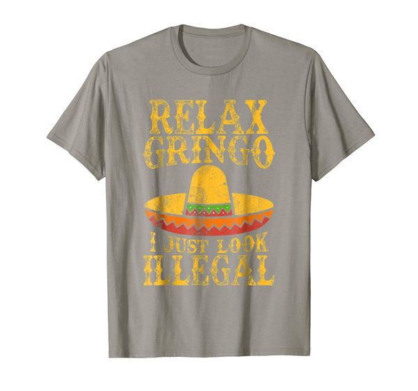 

relax relax gringo t-shirt i just look illegal, White;black