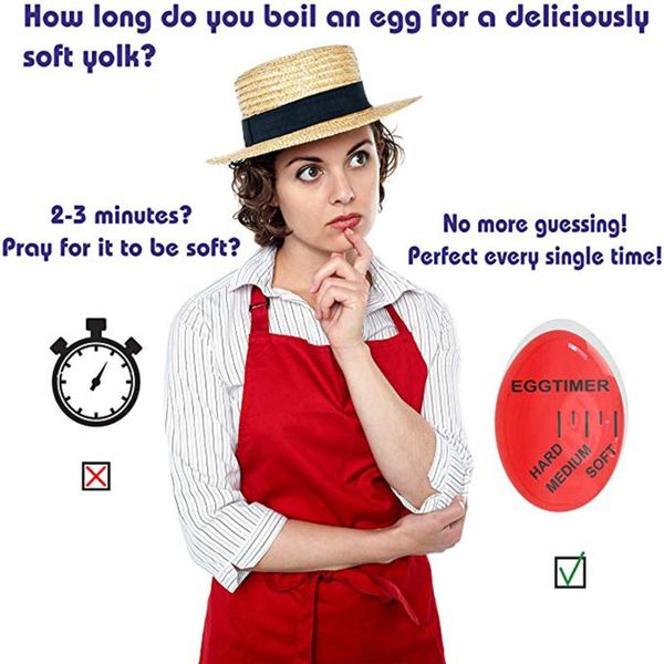 

kitchen timers 1pcs egg perfect color changing timer yummy soft hard boiled eggs cooking eco-friendly resin red tools