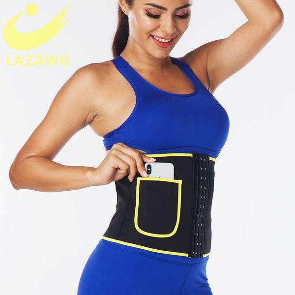 

women's shapers lazawg women waist cincher slimming belt trainer corset for weight loss body shaper with modeling strap tummy control, Black;white