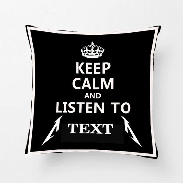 

custom text throw pillow case keep calm and listen to decorative cushion covers pillowcase customized gift by lvsure cushion/decorative
