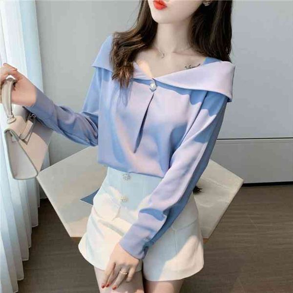

chiffon autumn clothing long sleeve women blouses white blusas mujer de moda