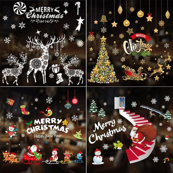 

wall stickers diy christmas window glass decoration home mall year supplies