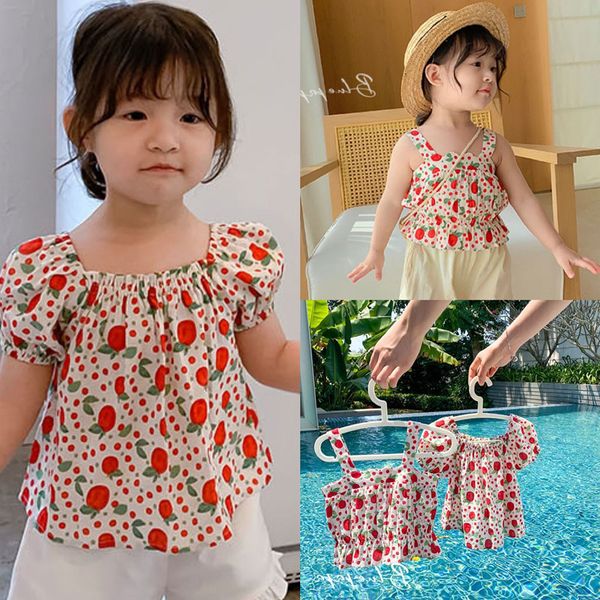 

Girls Babys Kids Blouse Jacket Outwear 2022 Floral Spring Autumn Top Short Sleeve Shirts Cotton Princess Childrens Clothing, Sleeveless