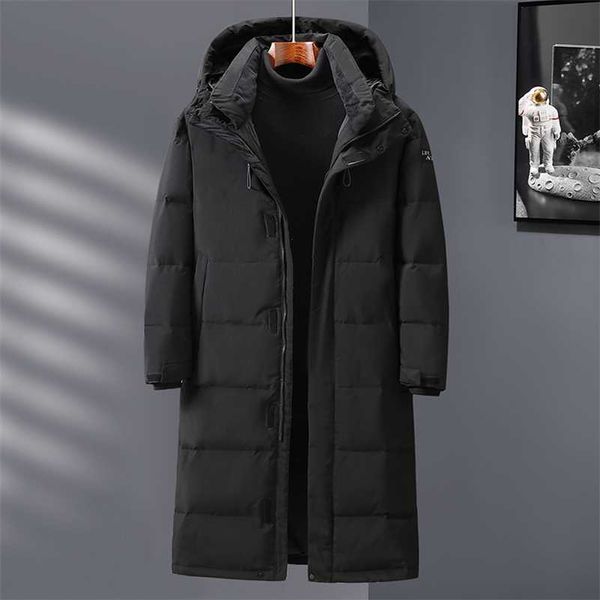 

fashion winter down jackets men hooded thicken warm men's white duck down coats black/white puffer jacket overcoat 211110