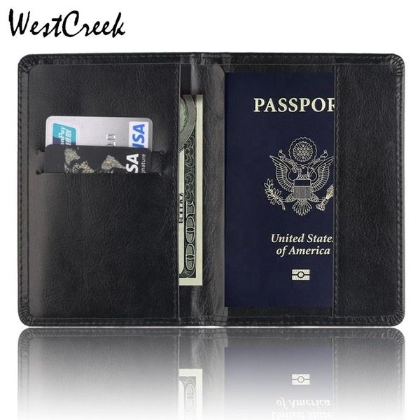 

card holders westcreek brand minimalist pu letter passport holder ticket business multi-card case, Brown;gray