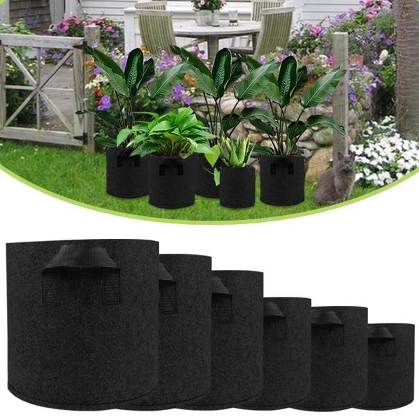 

1/3/5/7/10gallon black plants growing bag vegetable flower aeration planting pot container fabric pots d30 planters