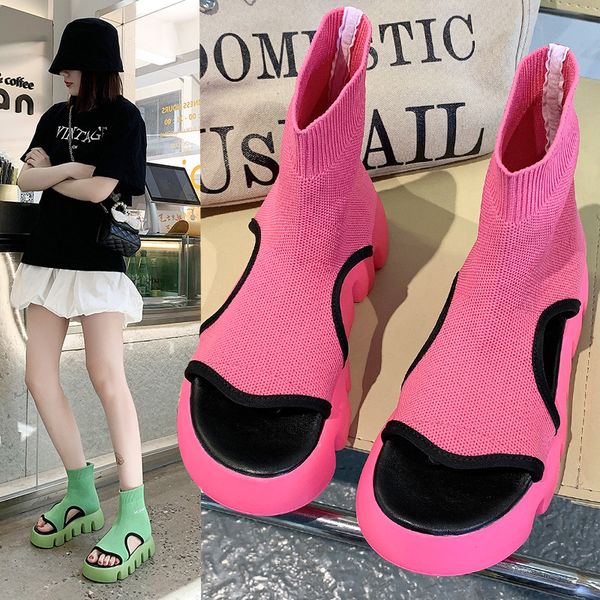 

the 2022 summer hollowed-out platform gladiators for women, Black