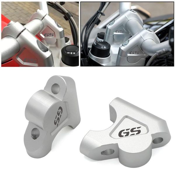 

pedals 32mm aluminum alloy motorcycle handlebar risers adjustable bar clamps for- 2013-2021 r1200gs lc silver