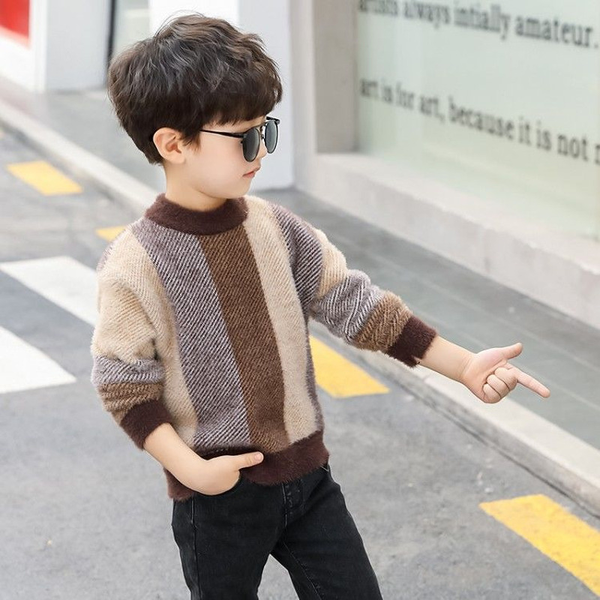 

childrens sweater winter new cotton clothing sweater teenage boys sweater childrens clothing fall knit 10 12 14 years, Black