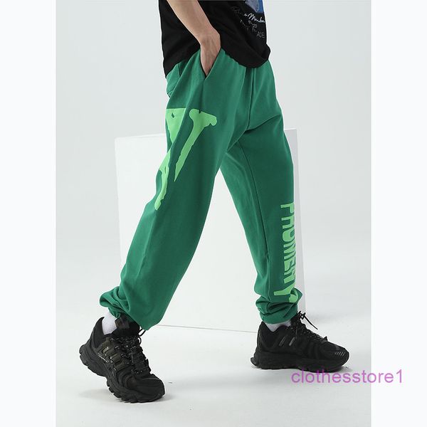 

brand ins pants jeans shorts v green big printed trousers tide br street boys girls loose sweatpants kan ye's same, White;black