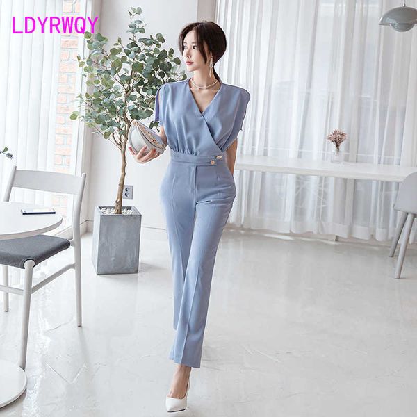 

spring and summer korean fashion temperament casual professional suit two-piece sleeveless cotton office lady 210603, White