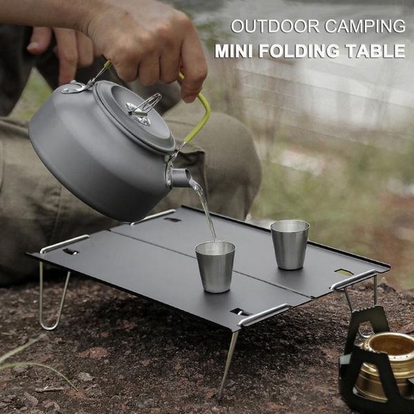 

camp furniture mini folding table aluminum outdoor camping picnic household portable desk ultralight foldable travel fishing tool