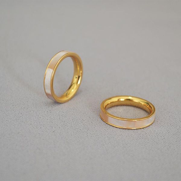 

charm delicate rings for women shell splicing thin ring smooth glaze finger accesory casual sport wedding party female gifts, Slivery;golden