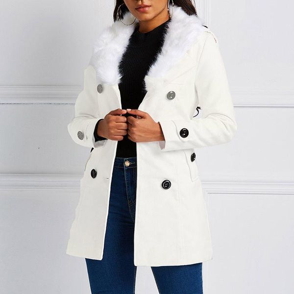 

women's trench coats winter casual 2021 white vintage plus size women overcoats yellow slim button plain lace up office ladies outwear, Tan;black