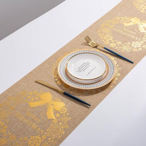 

merry christmas red snowflake snowman table runner cloth long home decor cover fdh