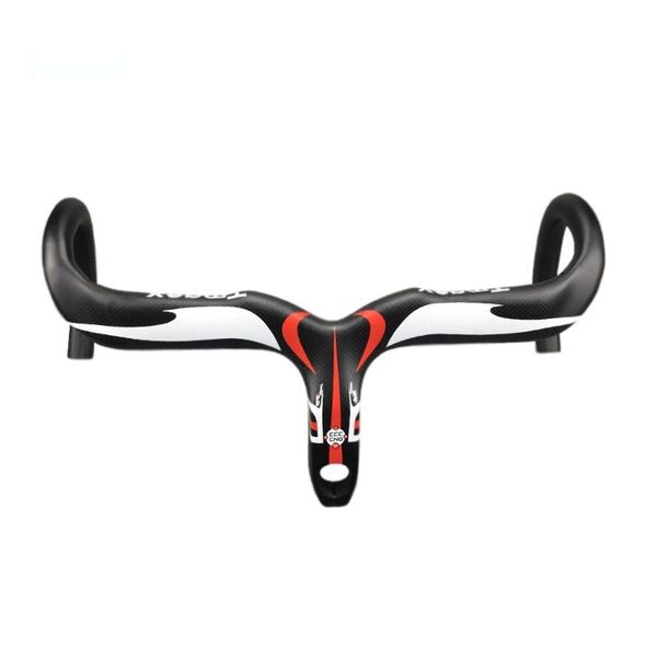 

bike handlebars &components carbon handlebar integrated bicycle with carbonstem reach 75mm drop 130mm 400/420/440mm* 90/100/110/120 mm