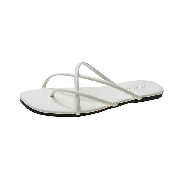 

slippers summer simple women's casual fashion cross vamp trend all-match elegant flat-toed 2021, Black