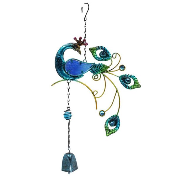 

decorative objects & figurines glass wind chime peacock shaped hanging ornament bell chimes miniature craft pendant gift for festival christ