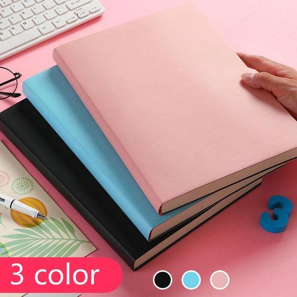 

large thicken a4 notebook 29x21 cm 416 pages lined format daily writing planner school homework business memopad diary notepads, Purple;pink