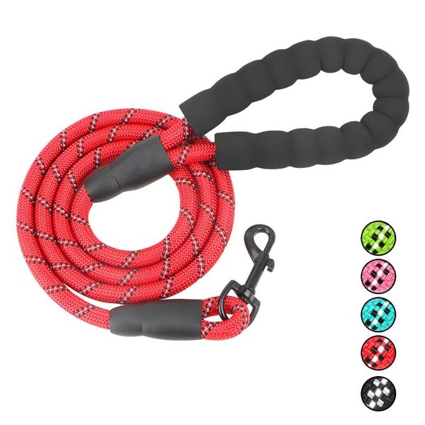 

reflective wire dog leads pet products 1.5cm length medium big collar leashes for labrador husky rottweiler soft foam handle collars &