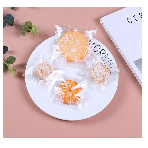 

gift wrap snowflake shape plastic bag for cookie candy biscuit packaging adhesive bags home wedding birthday party