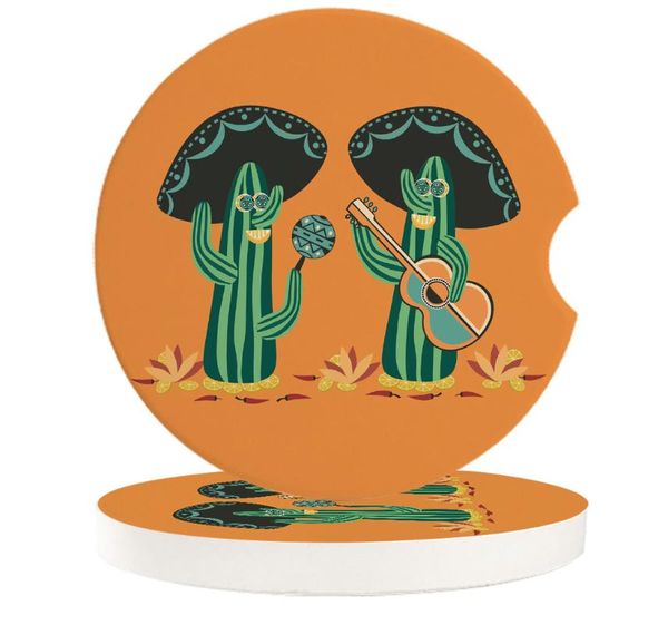 

table runner cute cactus music cartoon art car coasters set heat resistant placemats drink mat tea coffee cup pad waterproof creative decor