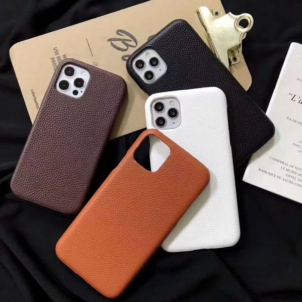 Casos de telefone de luxo de moda laranja clássica para iphone 13 13Pro 12 12Prox 11 11PRO XS XR XSMAX 7 8 PLUS SE de alta qualidade litchi grão couro designer caso de celular